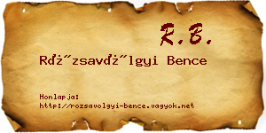Rózsavölgyi Bence névjegykártya